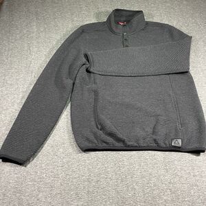 Gerry Sweatshirt Mens Large Black 1/4 Snap Ribbed Sz Medium Men’s